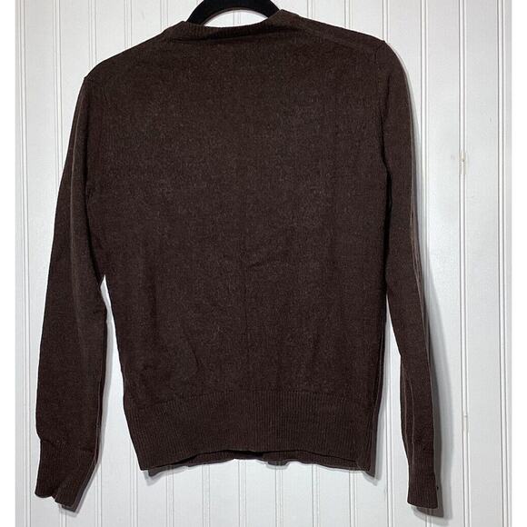 Banana Republic Women's Sweater Size L Brown Merino Extra Fine Wool Pullover - Picture 2 of 4